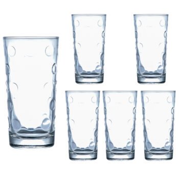 Set 6 pahare apa, Pop, 245 ml, Transparent