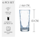 Set 6 pahare apa, Pop, 245 ml, Transparent