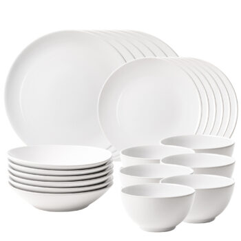 Set farfurii 24 piese, pentru 6 persoane, North Pole, Cesiro, Alb Lucios