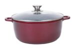 Cratita din aluminiu, cu ceramica, cu capac din sticla, pentru prepararea gemului, sosului din tomate, 32cm, Grunberg GR9032