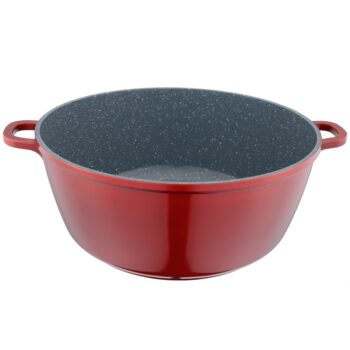 Cratita din aluminiu, cu ceramica, cu capac din sticla, pentru prepararea gemului, sosului din tomate, 32cm, Grunberg GR9032