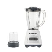 Blender cu rasnita HAUSBERG, 500 W, 4 trepte de viteza, vas din plastic gradat de 1.5 litri, functie Pulse, lame din otel inoxidabil, sistem de siguranta, alb