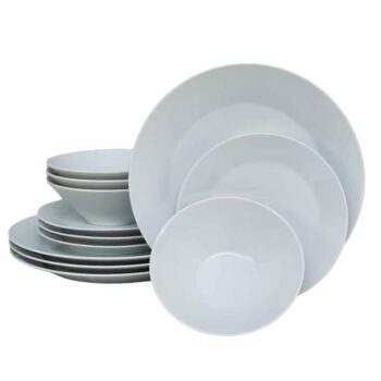 Set farfurii 12 piese, pentru 4 persoane, Snow, Cesiro, Portelan, Alb Set farfurii 12 piese, pentru 4 persoane, Snow, Cesiro, Portelan, Alb