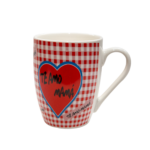 Cană 370 ml, model inimă, mesaj Te Amo Mama