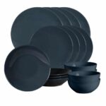 Set farfurii 16 piese, pentru 4 persoane, Anthracite, Cesiro, Gri Lucios