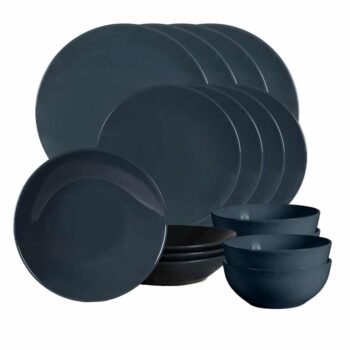 Set farfurii 16 piese, pentru 4 persoane, Anthracite, Cesiro, Gri Lucios Set farfurii 16 piese, pentru 4 persoane, Anthracite, Cesiro, Gri Lucios