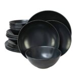 Set farfurii 16 piese, pentru 4 persoane, Anthracite, Cesiro, Gri Mat