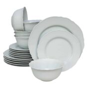 Set farfurii 18 piese, pentru 6 persoane, Iceberg, Portelan Alb