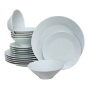 Set farfurii 18 piese, pentru 6 persoane, North Pole, Cesiro, Alb, Portelan