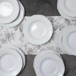 Set farfurii 18 piese, pentru 6 persoane, Iceberg, Cesiro, Portelan, Alb lucios