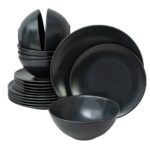Set farfurii 18 piese, pentru 6 persoane, Anthracite, Cesiro, Gri Antracit Mat