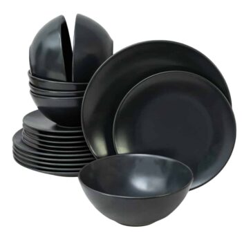 Set farfurii 18 piese, pentru 6 persoane, Anthracite, Cesiro, Gri Antracit Mat