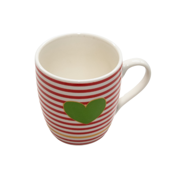 Cană cu dungi roșii