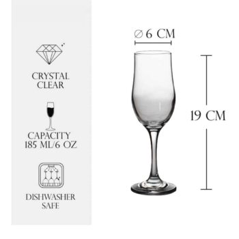 Pahar cu picior din sticla de 185 ml, Cesiro