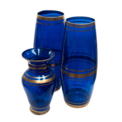 Set 3 Vaze Albastre din Sticla