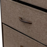 Comoda cu 5 sertare material textil, cadru metalic, blat MDF, 58 x 29 x 99 cm, Grunberg TB87 Crem