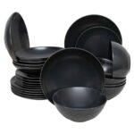 Set farfurii 24 piese, pentru 6 persoane, Anthracite, Cesiro, Gri Mat