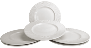 Set 6 farfurii intinse Alb lucios Ø27 cm
