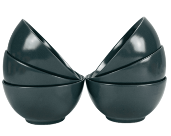 Set 6 boluri Gri Antracit Mat, 600 ml Set 6 boluri Gri Antracit Mat, 600 ml