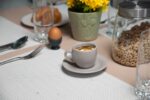 Set 6 cesti cu farfurie pentru expresso Gri Argintiu Mat 80 ml
