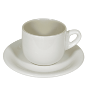 Ceasca cu farfurie Albă cu interior Gri, 220 ml