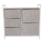 Comoda cu 5 sertare , 83 x 29 x 77 cm , Grunberg TB72 (crem)