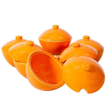 Set 6 cutii depozitare zahar Portocaliu Tropical, 200 ml Set 6 cutii depozitare zahar Portocaliu Tropical, 200 ml
