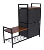 Raft pentru pantofi cu 2 sertare , 83 x 29 x 77 cm, Grunberg TB73 (gri)
