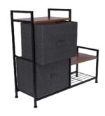Raft pentru pantofi cu 2 sertare , 83 x 29 x 77 cm, Grunberg TB73 (gri)