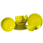Set farfurii 16 piese, pentru 4 persoane, Lime Juice, Cesiro, Verde-Galbui