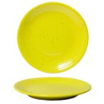 Set farfurii 16 piese, pentru 4 persoane, Lime Juice, Cesiro, Verde-Galbui
