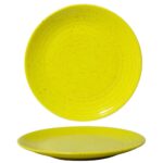 Set farfurii 16 piese, pentru 4 persoane, Lime Juice, Cesiro, Verde-Galbui