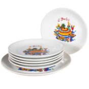 Set 7 farfurii Alb Arctic decorat cu IDolci
