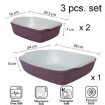 Set 3 vase termorezistente Alb/Mov Marimi mixte