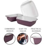 Set 3 vase termorezistente Alb/Mov Marimi mixte