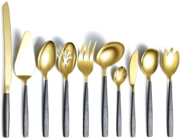 Set tacamuri, 10 piese, 18/0 inox, Berglander CTAHG10 auriu/negru Set tacamuri, 10 piese, 18/0 inox, Berglander CTAHG10 auriu/negru