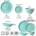 Set farfurii 4 piese, pentru o persoana, Peppermint, Cesiro, Verde Menta