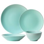 Set farfurii 4 piese, pentru o persoana, Peppermint, Cesiro, Verde Menta Mat