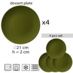 Set 4 Farfurii pentru Desert cu Stil Verde Lucios!