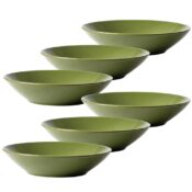 Set 6 farfurii adanci, 21 cm, Verde Lucios: Stil și Prospețime