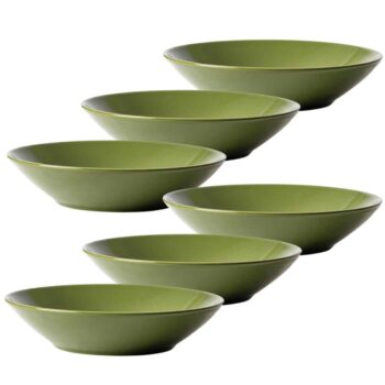 Set 6 farfurii adanci, 21 cm, Verde Lucios: Stil și Prospețime