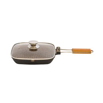 Gratar aluminiu , cu capac , 24x24 cm , Grunberg GR4824