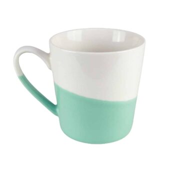 Cana de 500 ml, Alb/Verde Menta