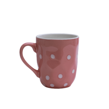 Cana Roz cu buline albe, 180 ml, Cana Roz cu buline albe, 180 ml,