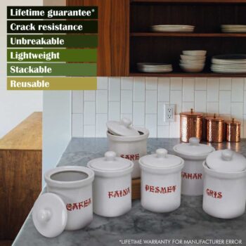 Set 6 recipiente, 600 g, Alb