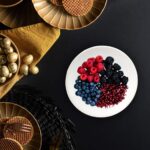 Set 6 farfurii desert Alb decorat, 20 cm
