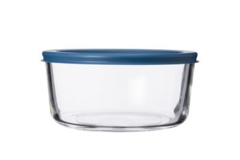 12 Vase din sticla borosilicata, cu capac din plastic, Grunberg, VY1652RD, Capacitate 1650 ML