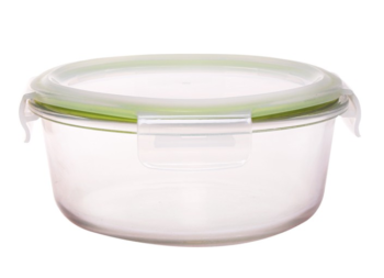 Vas din sticla borosilicata, cu capac din plastic ,inchidere ermetica cu silicon , Grunberg, VY950RD, Capacitate 950 ML