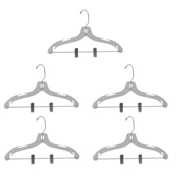 Set 5 umerase pentru haine, din plastic si metal, 43 x 25 x 1.10 cm, Grunberg HG-016