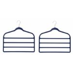 Set 2 umerase pentru haine, din plastic si metal, acoperite cu material catifelat, 45 x 42.50 x 0.50 cm, Grunberg HP-002